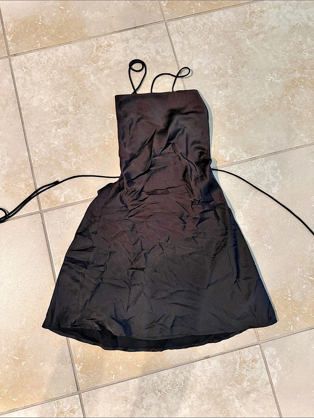 Babyboo Black Lace-Up Mini Dress Size Small Like New